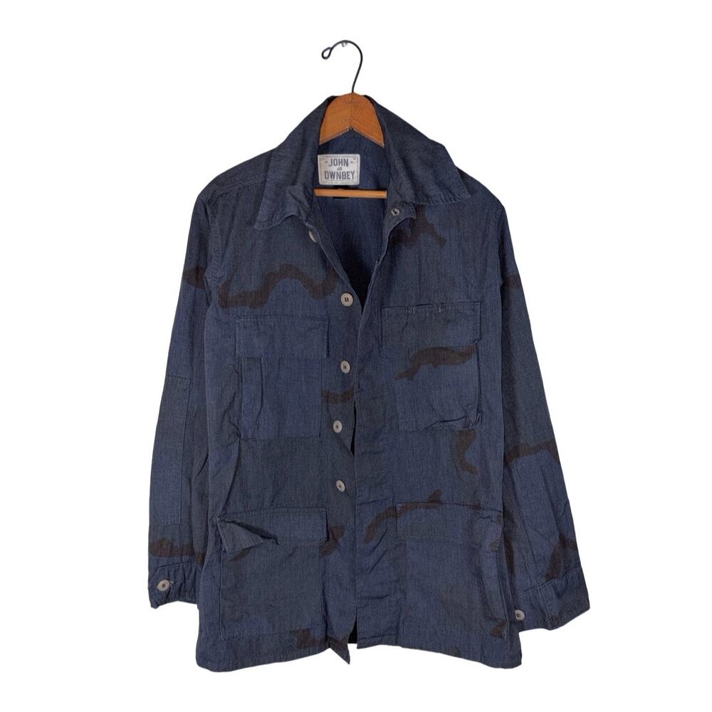 John Ownbey Blue Camouflage Military Jacket    Size: S